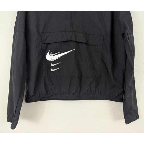 Nike Running sz S Division Jacket run black thin lightweight 1/4 zip 0150 - Picture 3 of 6